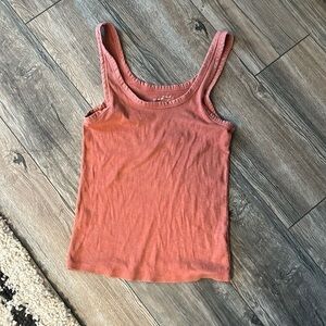 Womens universal thread ribbed tank coral / pink size medium
